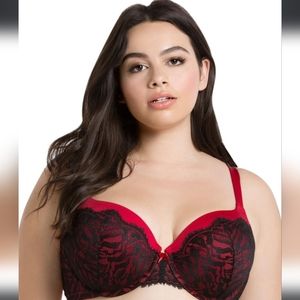 Torrid Red Lace Push Up Bra